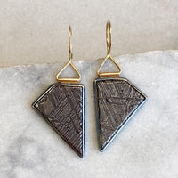 Meteorite Earrings in Silver